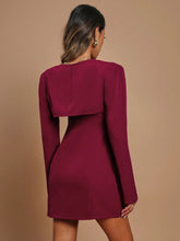 COSMINA 2pcs/Set Women Solid Color Long Sleeve Casual Jacket And Dress Sets